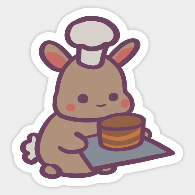 Bunny Rabbit Made Some Cake Sticker by ThumboArtBumbo